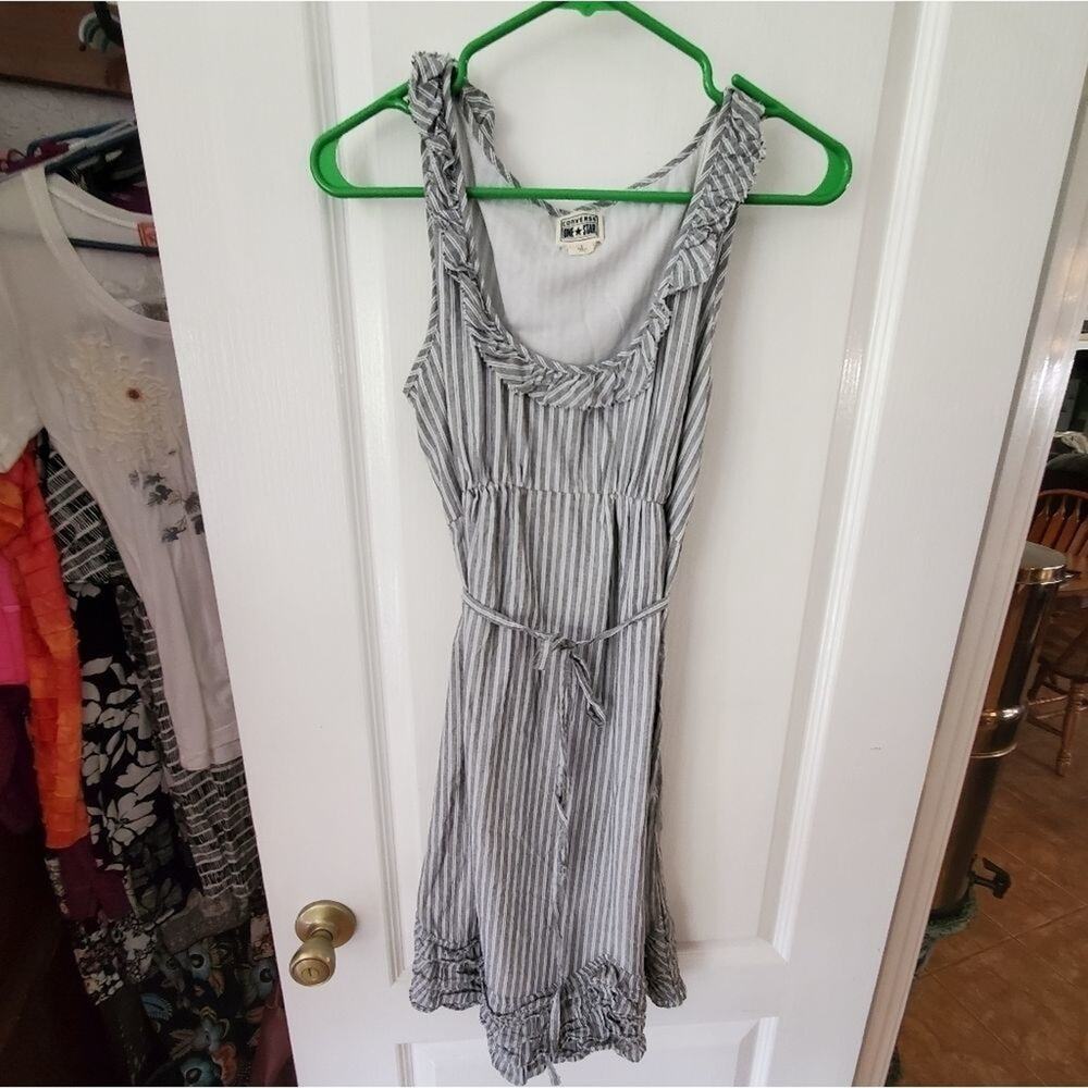 CONVERSE stripped ruffled dress sz 2